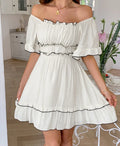 👗✨ Vestido Midi CHAIYAO com Pregas – Decote Quadrado, Manga Média e Cintura Elástica! Perfeito para o Verão 2025 ☀️