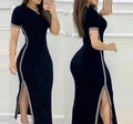 👗✨ Vestido Casual Feminino Meia Panturrilha – Gola Redonda, Alta Elasticidade e Caimento Leve para o Verão 2024!